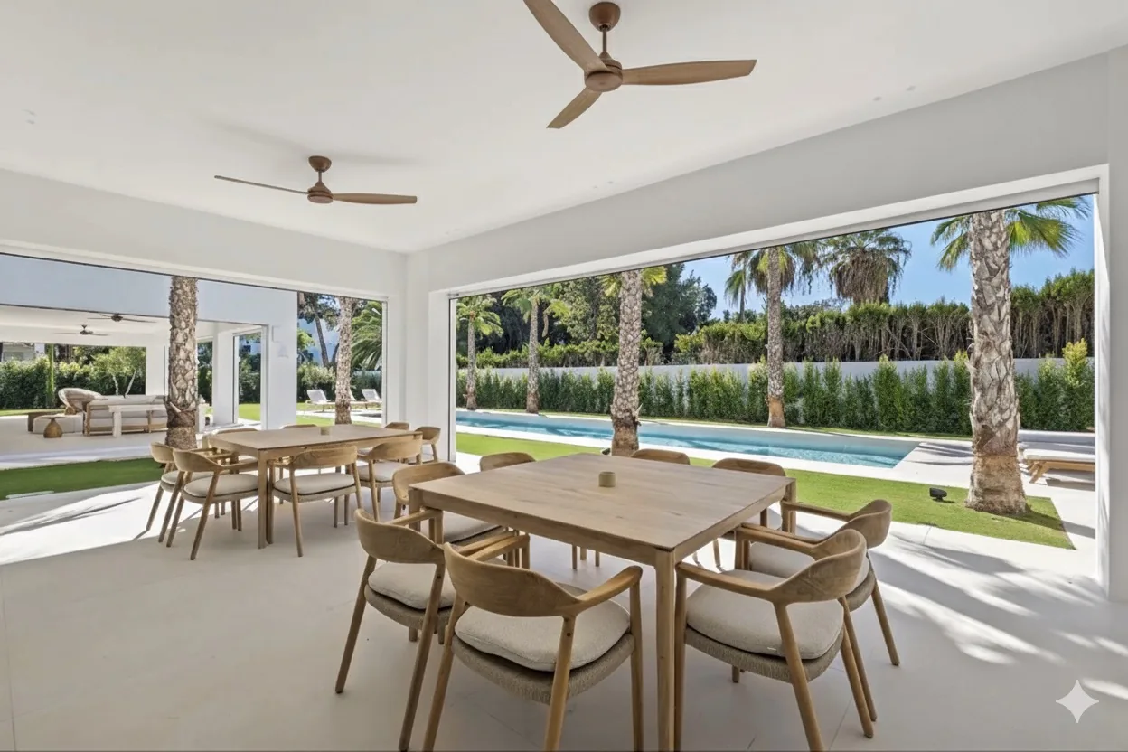 Villa Byblos, Sotogrande: Outdoor dining terrace Villa Byblos, Sotogrande: Outdoor dining terrace